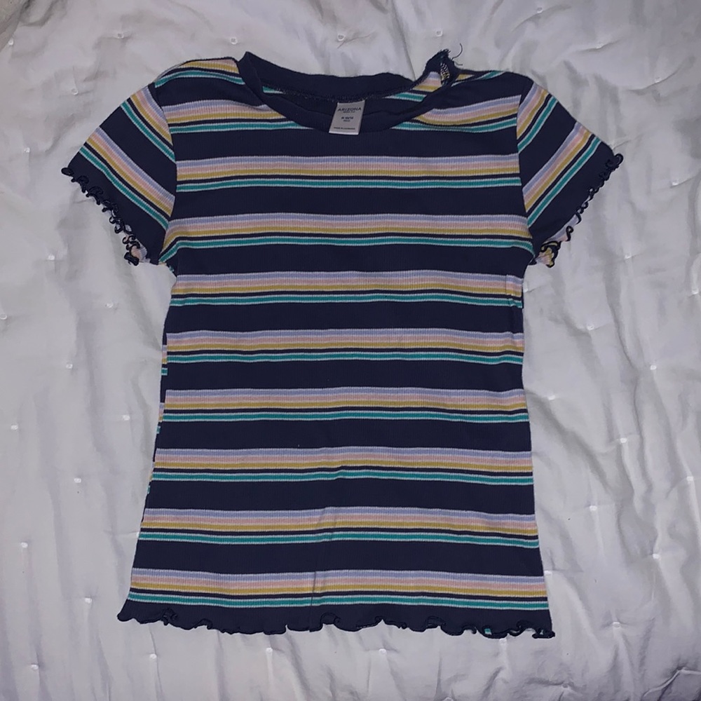 girls stripped ruffle top